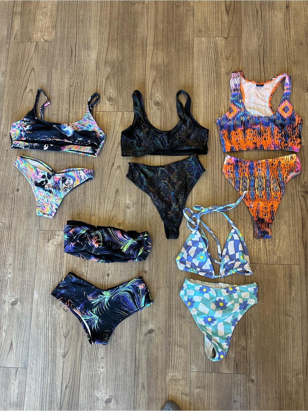 Freedom Rave Wear Bundle - Black, Orange, Multicolor, Blue (5 Sets)